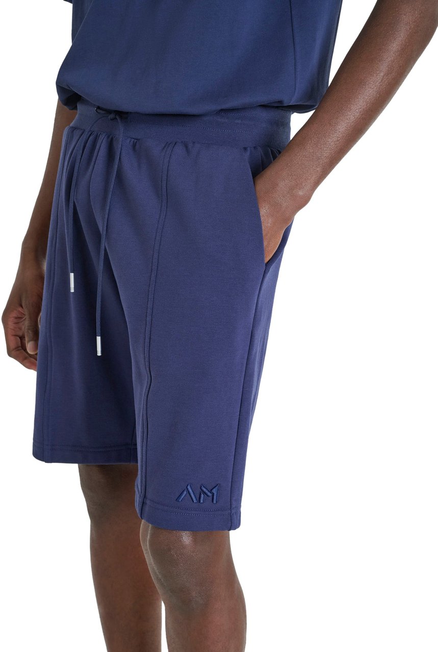 Antony Morato FLEECE SHORTS REGULAR FIT IN SUSTAINABLE COTTON BLEND FABRIC WITH EMBROIDERED LOGO Blauw