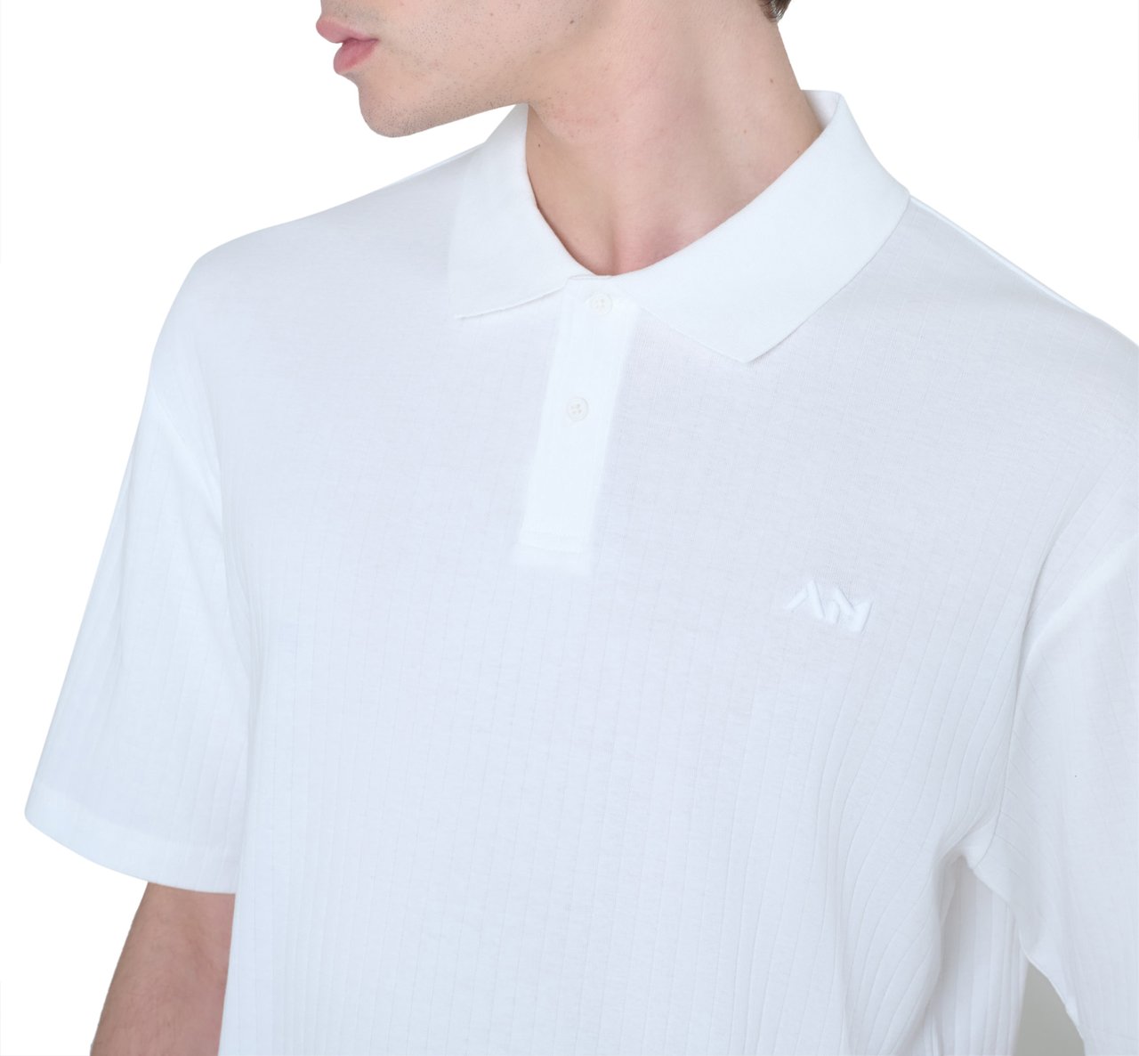 Antony Morato POLO RELAXED FIT IN DOBBY COTTON FABRIC STIPES MOTIF WITH EMBROIDERED LOGO Beige