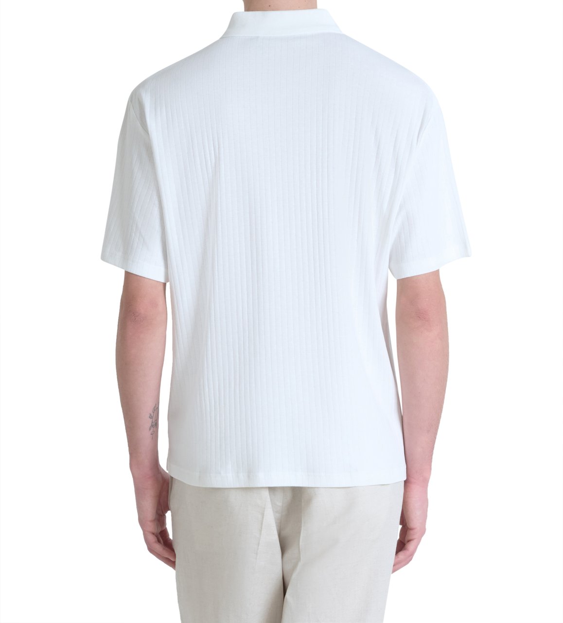 Antony Morato POLO RELAXED FIT IN DOBBY COTTON FABRIC STIPES MOTIF WITH EMBROIDERED LOGO Beige