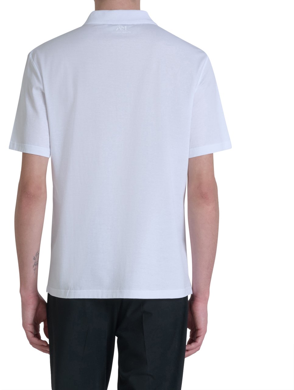 Antony Morato POLO REGULAR FIT IN MERCERIZED JERSEY COTTON WITH CONTRAST IN DOBBY COTTON AND FOAM LOGO PRINT Wit