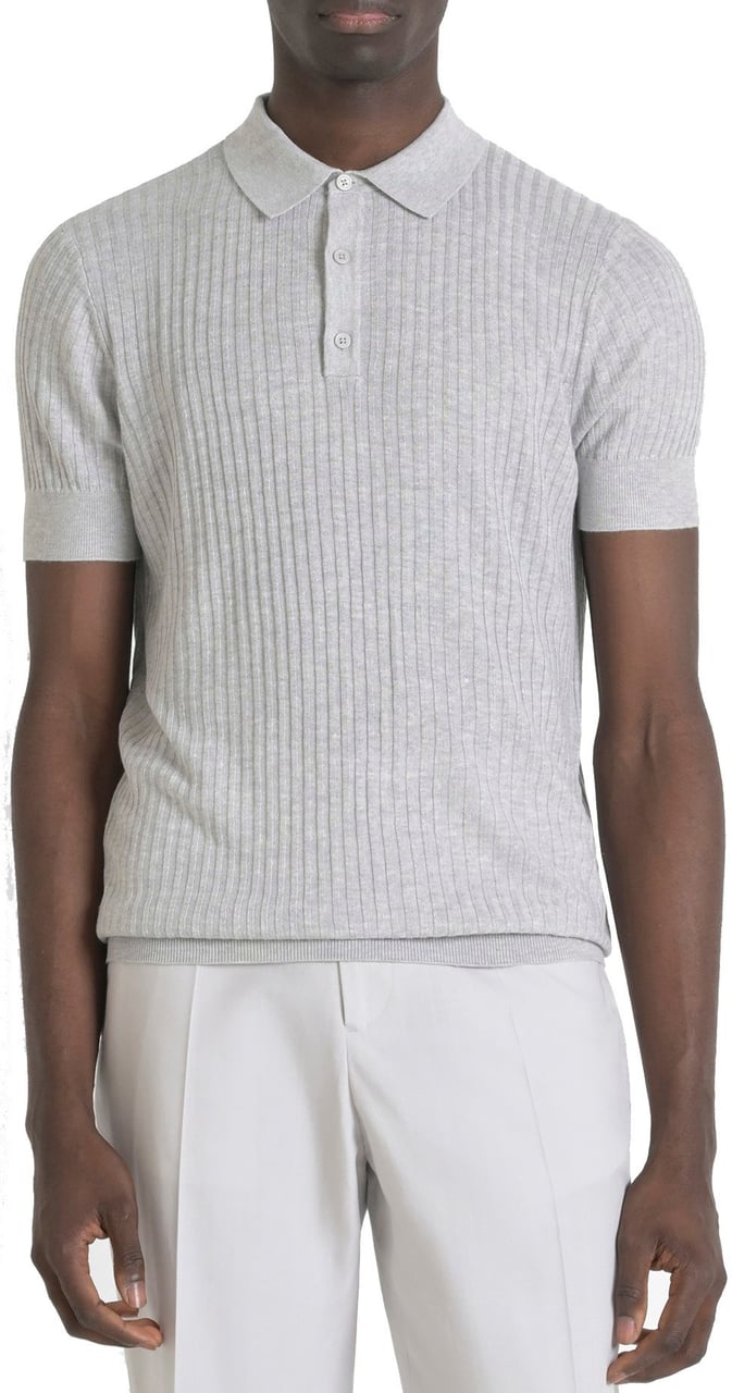Antony Morato SWEATER SLIM FIT IN VISCOSE BLEND SUPER SOFT YARN WITH LOGOED METAL BADGE Grijs