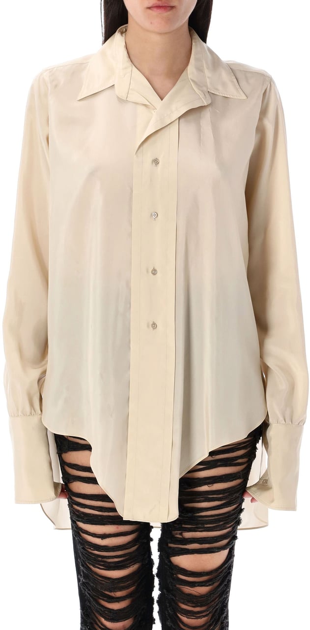 Maison Margiela Shirt Round Edge Bianco Wit