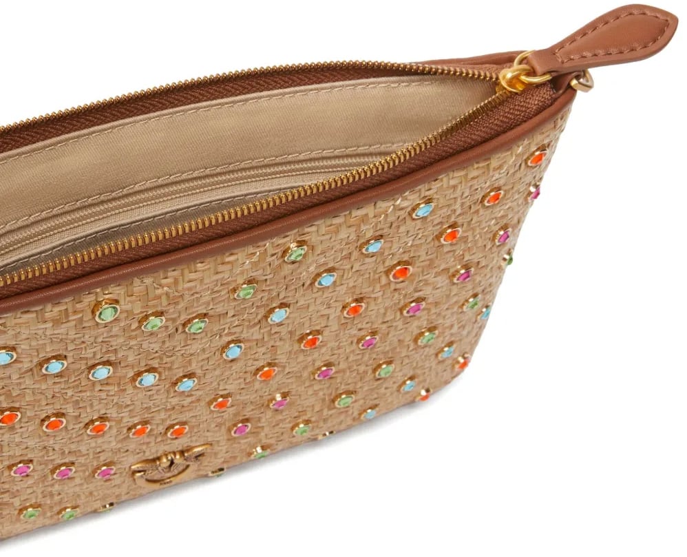 Pinko Flat Classic Raffia Beige