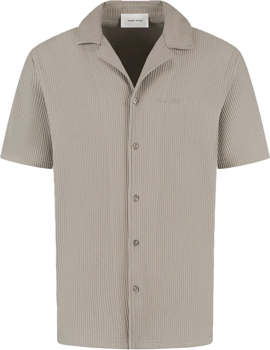 Pure Path Taupe Shirt ribbed Taupe
