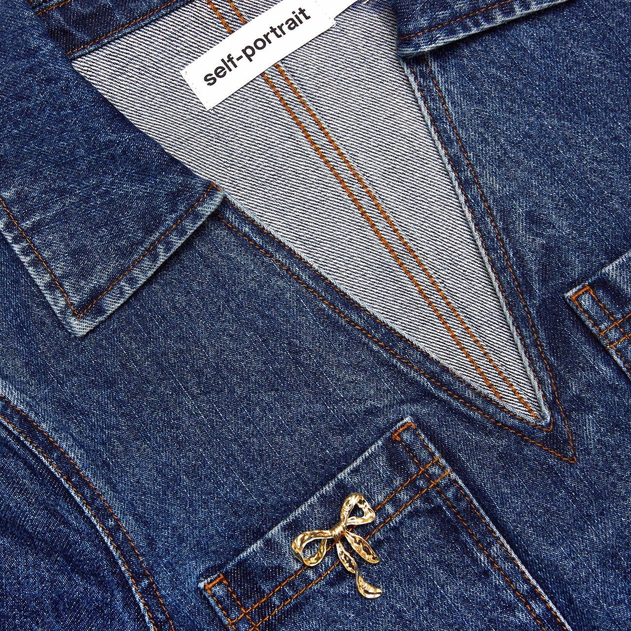 Self-Portrait dress denim Blauw