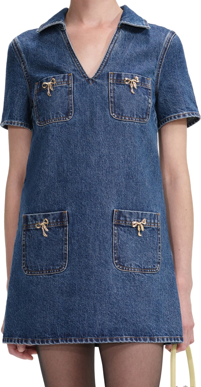 Self-Portrait dress denim Blauw