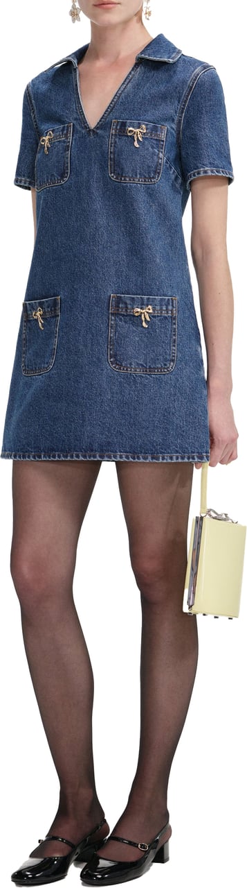 Self-Portrait dress denim Blauw