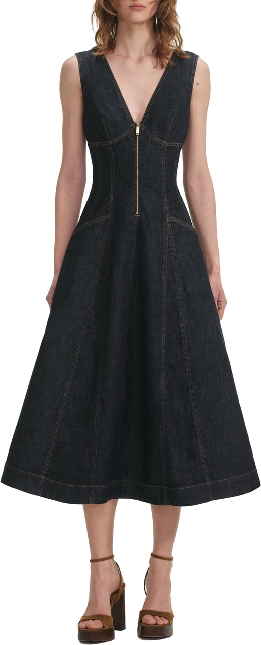 Self-Portrait dress jeans blue Blauw