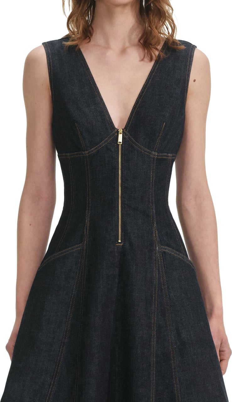 Self-Portrait dress jeans blue Blauw