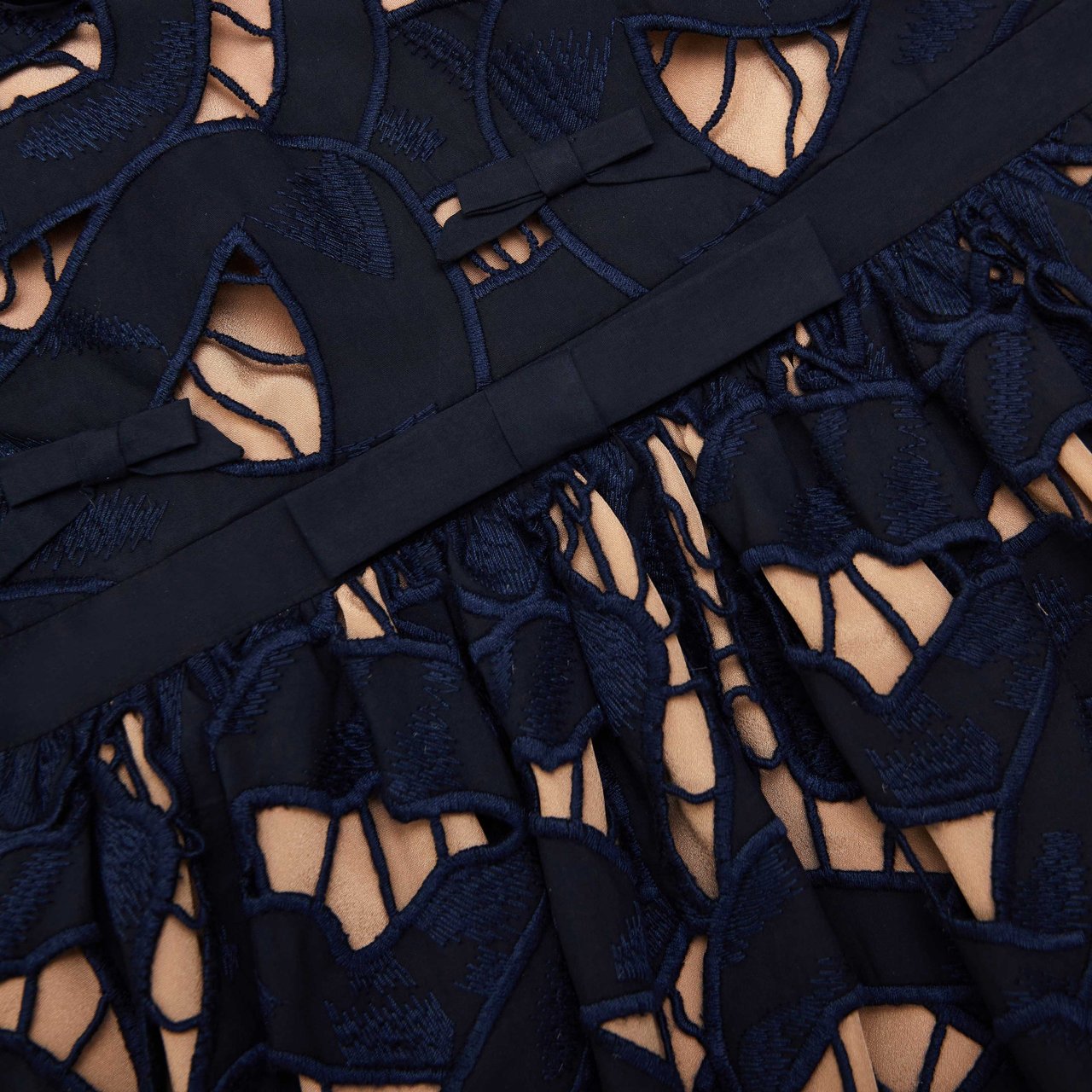 Self-Portrait dress navy Blauw