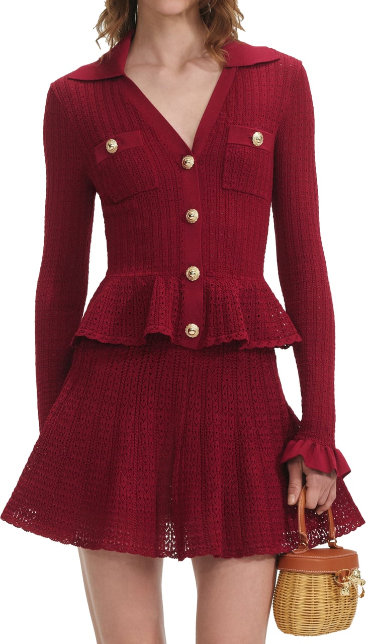 Self-Portrait dress burgundy Rood