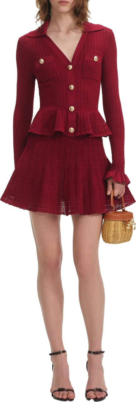 Self-Portrait dress burgundy Rood