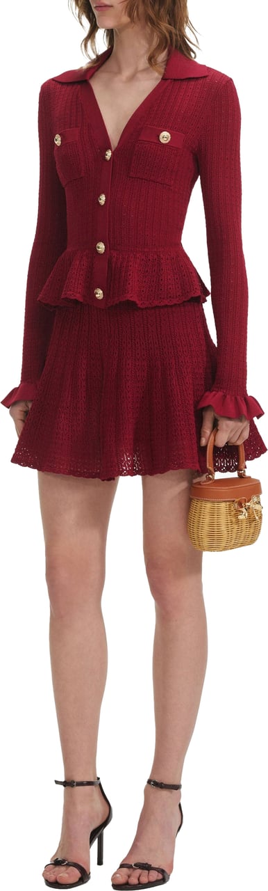 Self-Portrait dress burgundy Rood