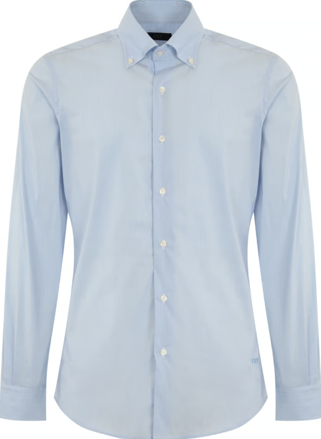 Fay Shirts Clear Blue Blauw