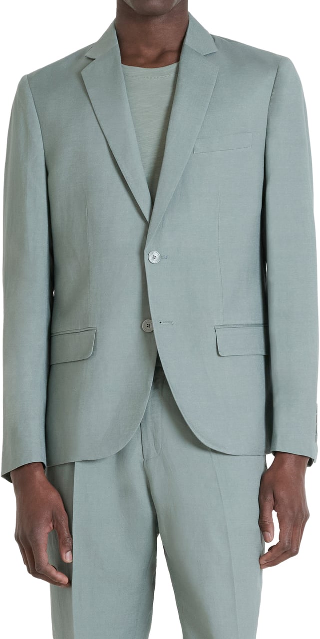 Antony Morato JACKET LUIS REGULAR FIT IN SLUB LINEN VISCOSE BLEND FABRIC Groen