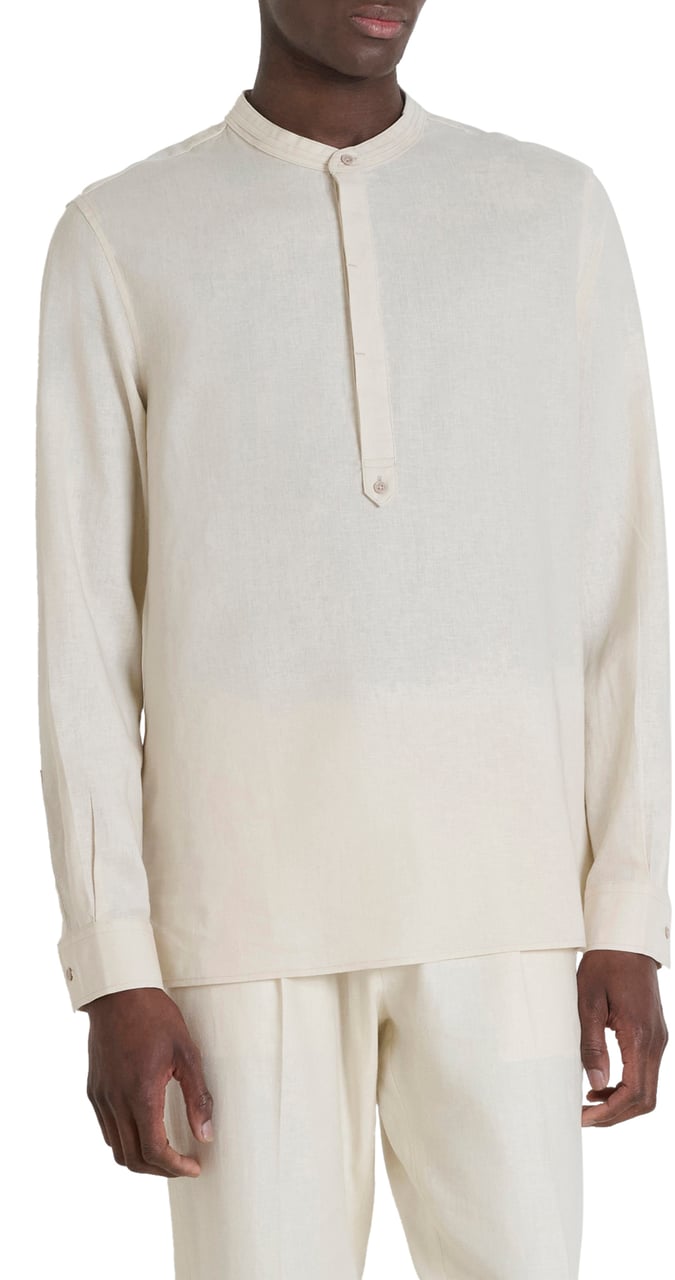 Antony Morato SHIRT KILIS RELAXED FIT IN SOFT TOUCH LINEN VISCOSE BLEND FABRIC Beige