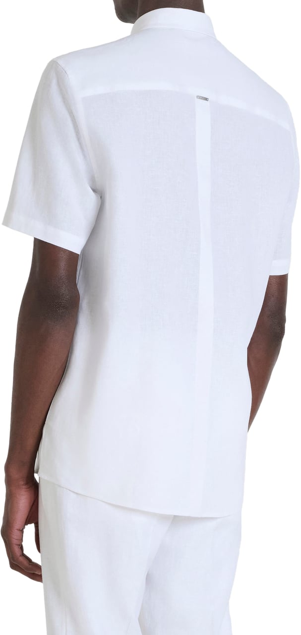 Antony Morato SHIRT ADALIA REGULAR FIT IN SOFT TOUCH LINEN VISCOSE BLEND FABRIC WITH LOGOED METAL BADGE Wit