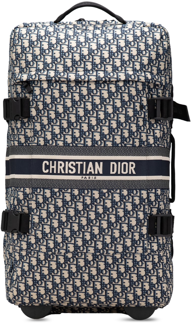 Dior Small Oblique Canvas Diortravel Suitcase Blauw