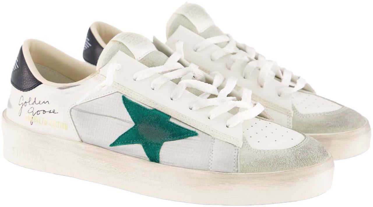 Golden Goose Sneakers Whitesilverblackgreen Wit