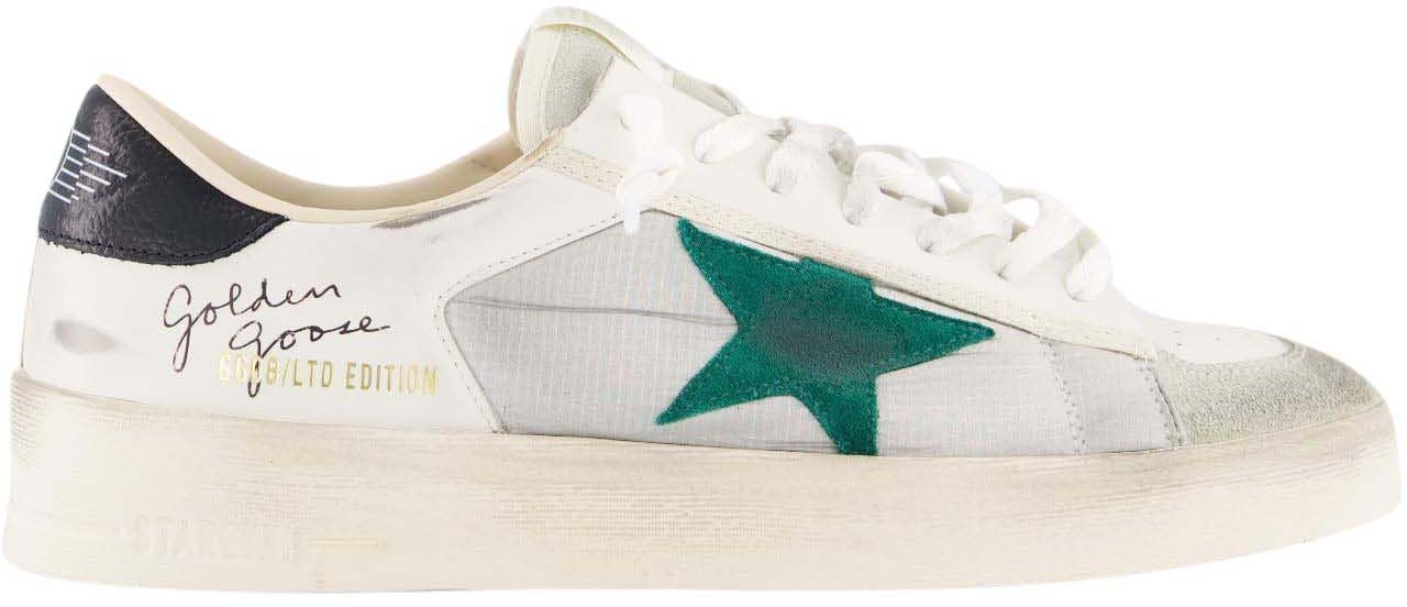 Golden Goose Sneakers Whitesilverblackgreen Wit