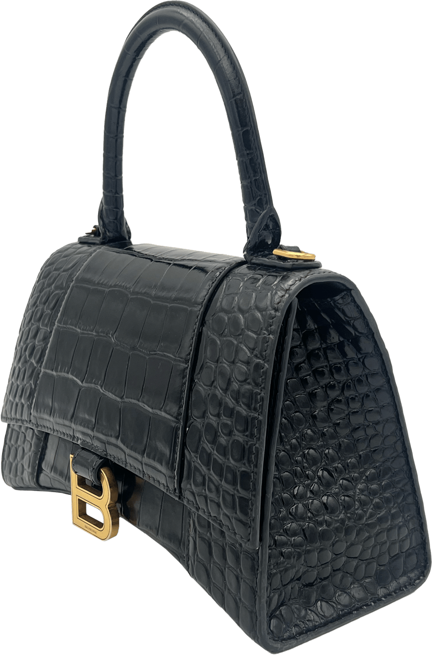 Balenciaga Balenciaga Hourglass - Black Kroko Zwart