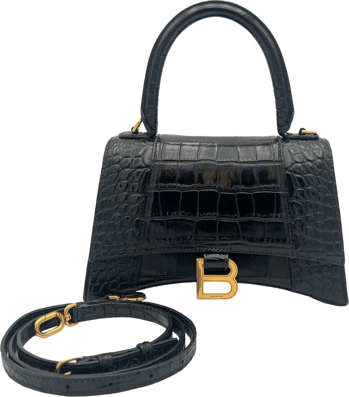 Balenciaga Balenciaga Hourglass - Black Kroko Zwart