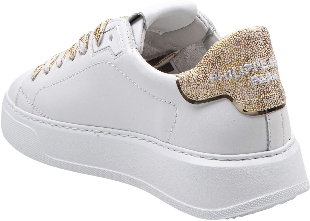 Philippe Model Philippe model temple leather sneakers color white/gold Wit
