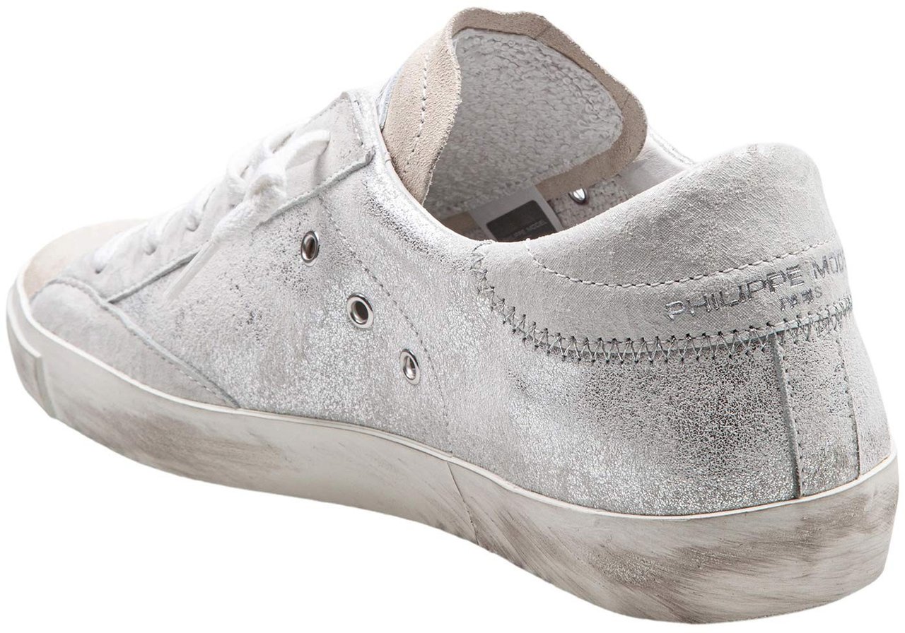 Philippe Model Philippe model sneakers prsx low in laminated leather silver Zilver