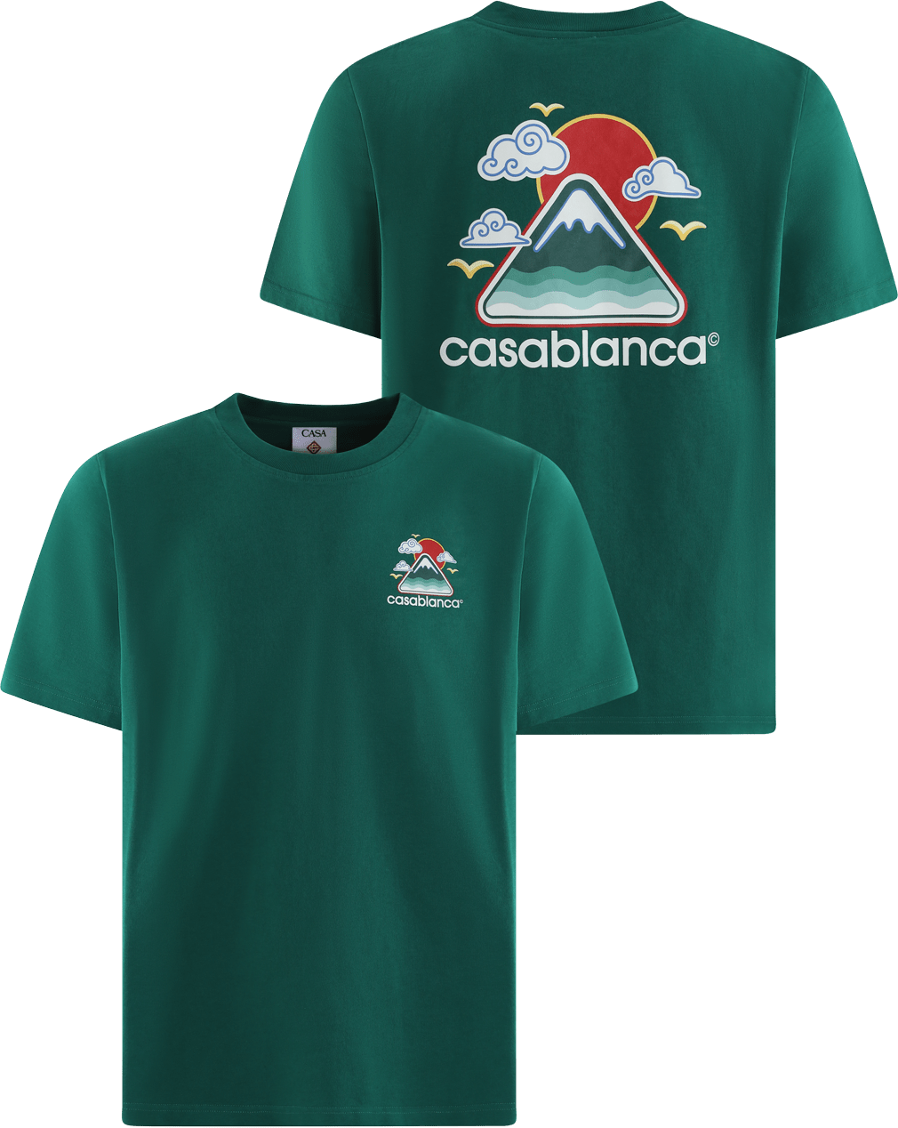 Casablanca Heren Montagne Ondulée T-Shirt Groen Groen