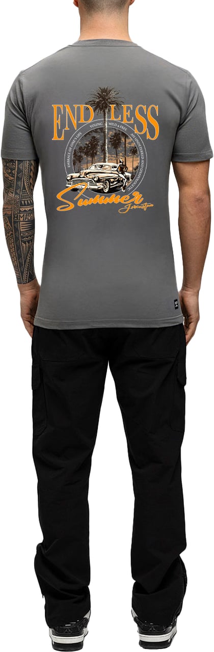 JORCUSTOM Endless Slim Fit T-Shirt Antracite Grijs