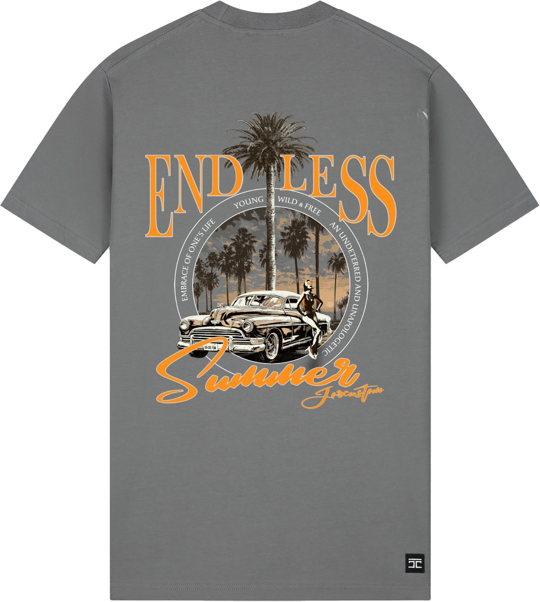 JORCUSTOM Endless Slim Fit T-Shirt Antracite Grijs