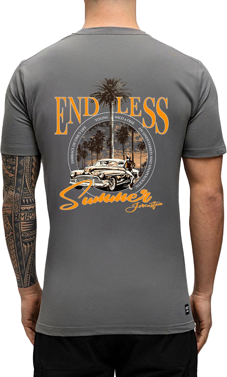 JORCUSTOM Endless Slim Fit T-Shirt Antracite Grijs