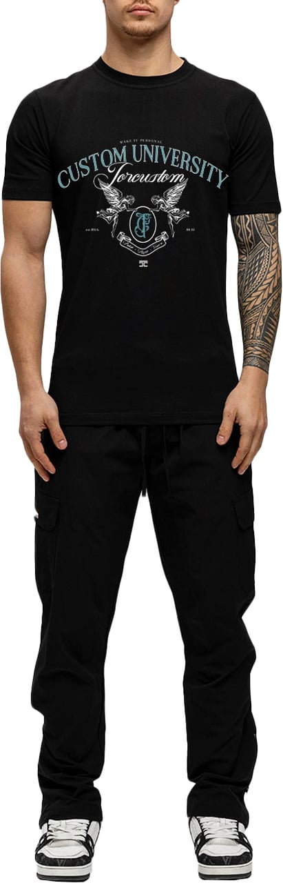 JORCUSTOM Custom Slim Fit T-Shirt Black Zwart