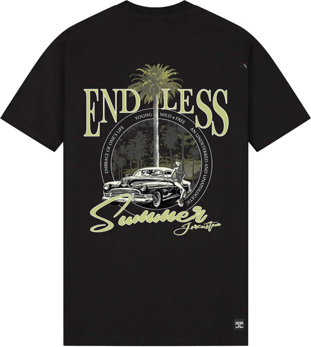 JORCUSTOM Endless Slim Fit T-Shirt Black Zwart
