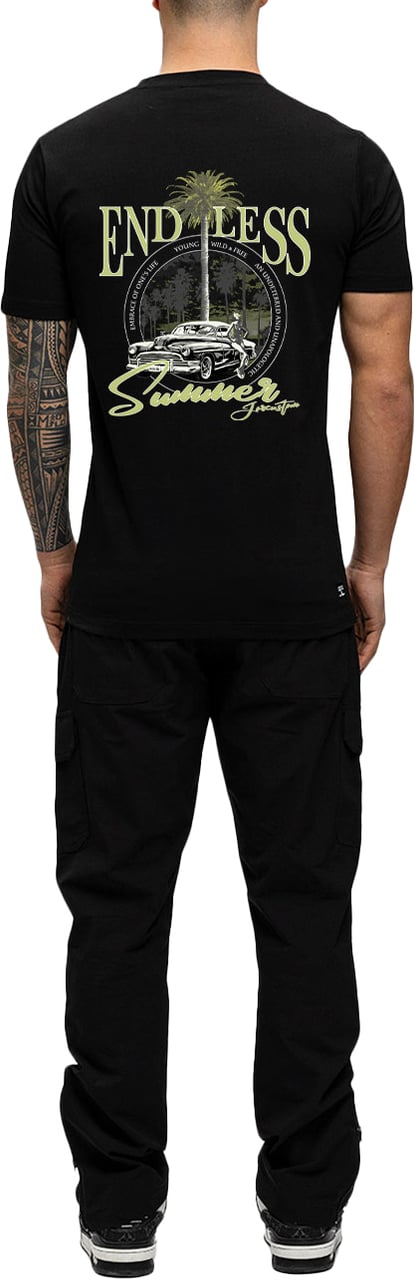 JORCUSTOM Endless Slim Fit T-Shirt Black Zwart