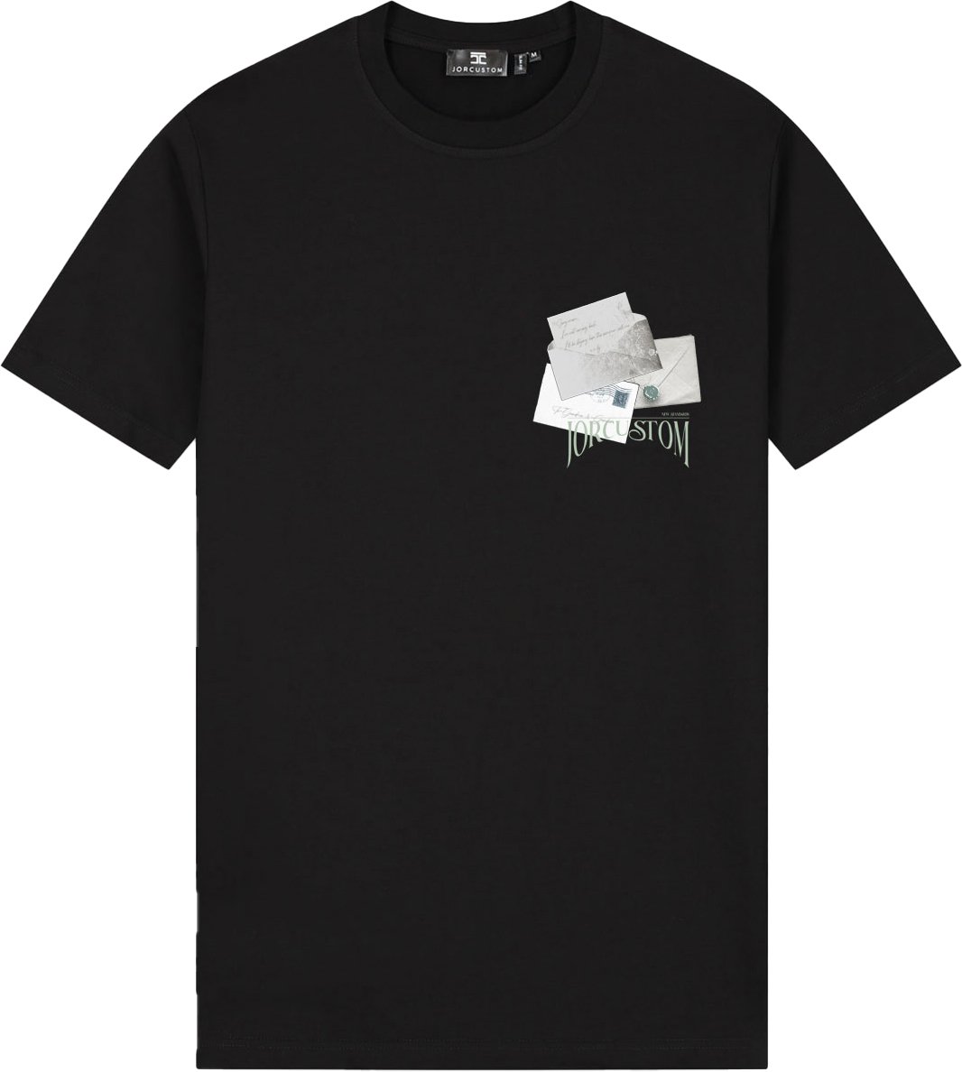 JORCUSTOM Letters Slim Fit T-Shirt Black Zwart