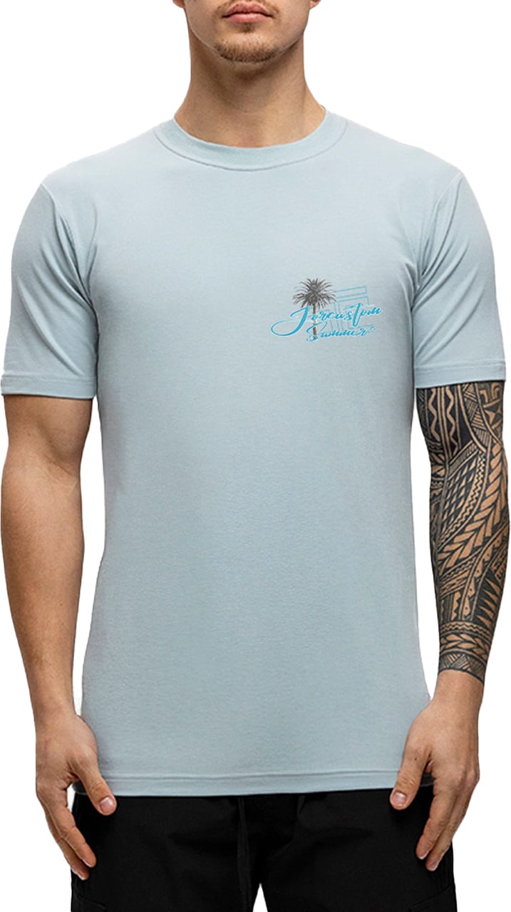JORCUSTOM Endless Slim Fit T-Shirt LightBlue Blauw