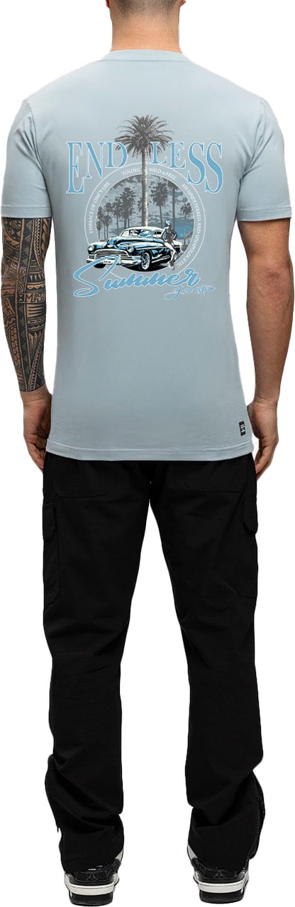 JORCUSTOM Endless Slim Fit T-Shirt LightBlue Blauw