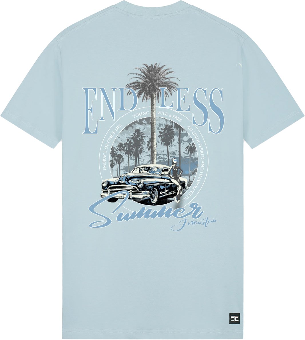 JORCUSTOM Endless Slim Fit T-Shirt LightBlue Blauw