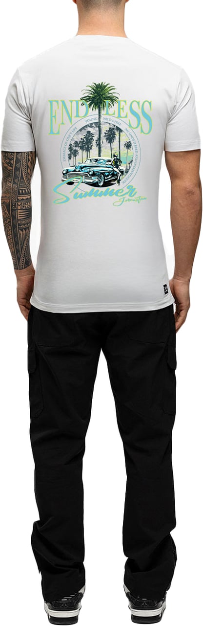 JORCUSTOM Endless Slim Fit T-Shirt White Wit