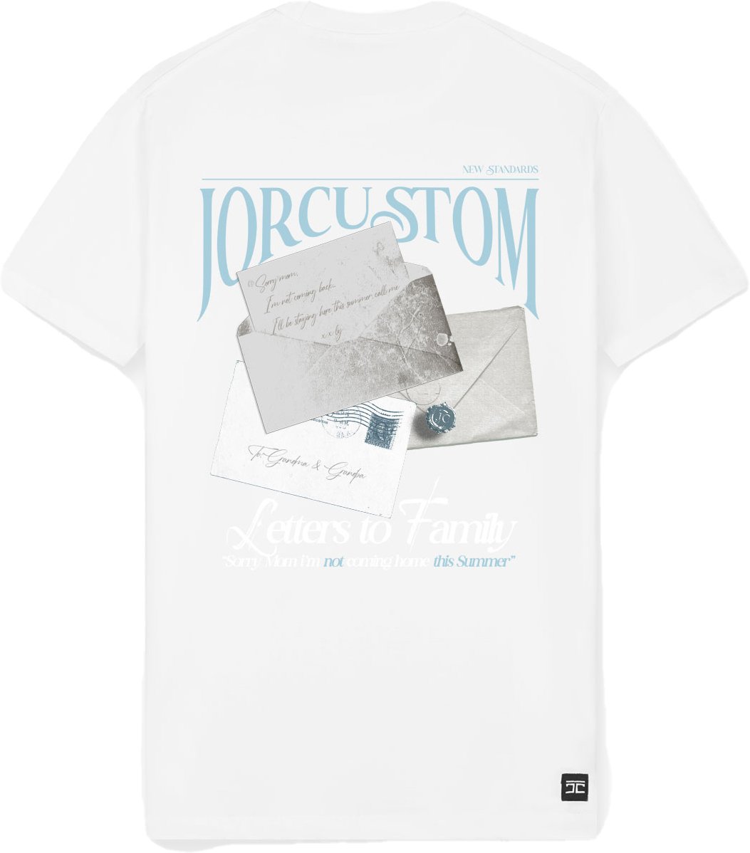 JORCUSTOM Letters Slim Fit T-Shirt White Wit
