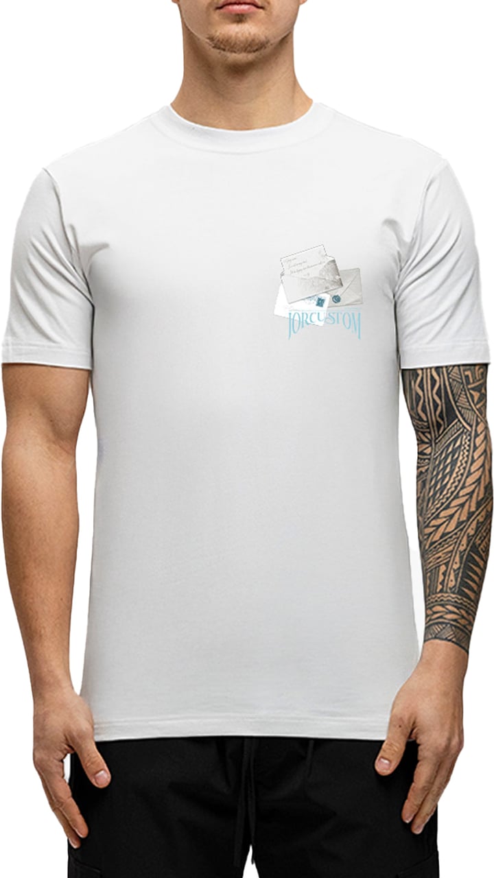 JORCUSTOM Letters Slim Fit T-Shirt White Wit
