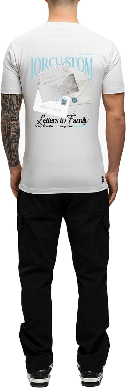 JORCUSTOM Letters Slim Fit T-Shirt White Wit