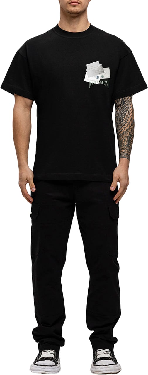 JORCUSTOM Letters Loose Fit T-Shirt Black Zwart