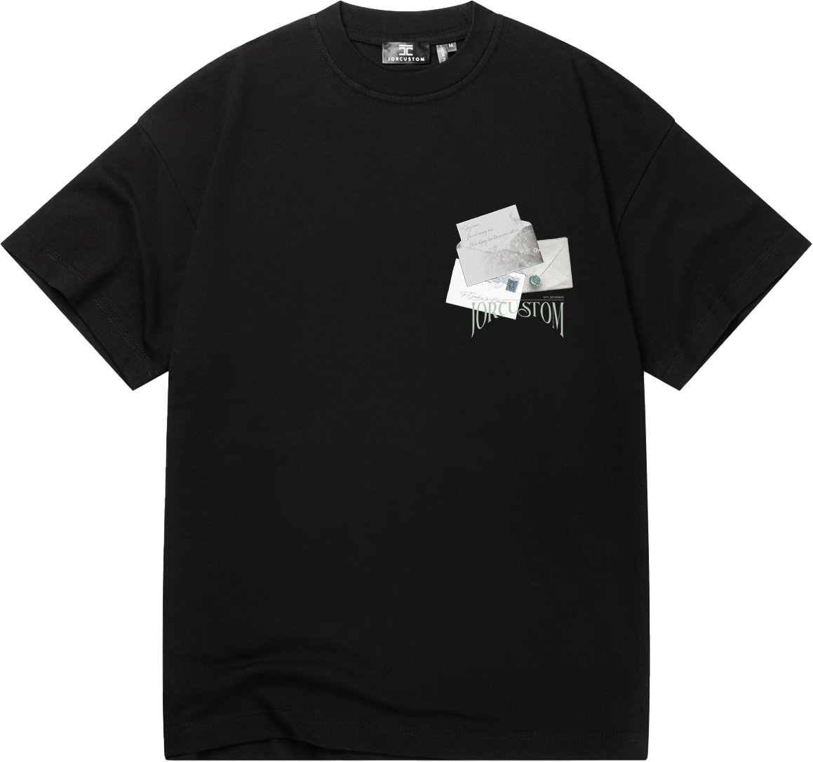 JORCUSTOM Letters Loose Fit T-Shirt Black Zwart