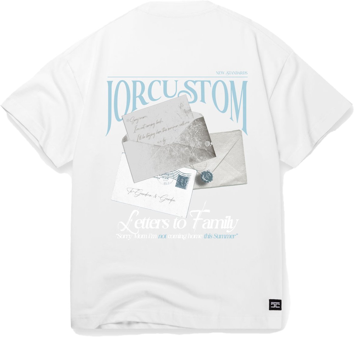 JORCUSTOM Letters Loose Fit T-Shirt White Wit