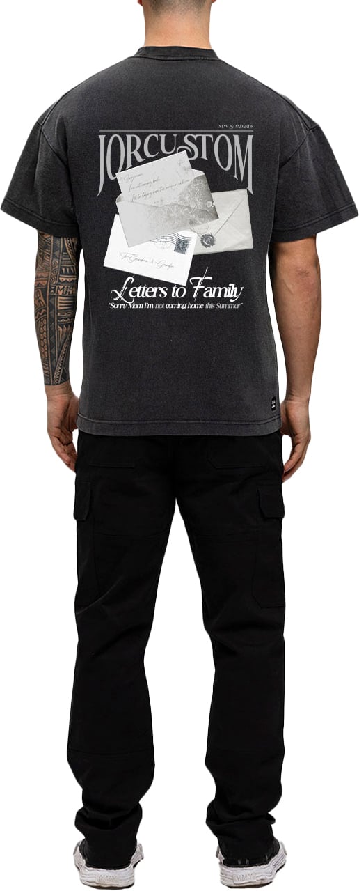 JORCUSTOM Letters Loose Fit T-Shirt AcidGrey Grijs