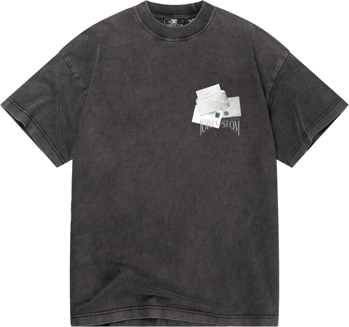 JORCUSTOM Letters Loose Fit T-Shirt AcidGrey Grijs