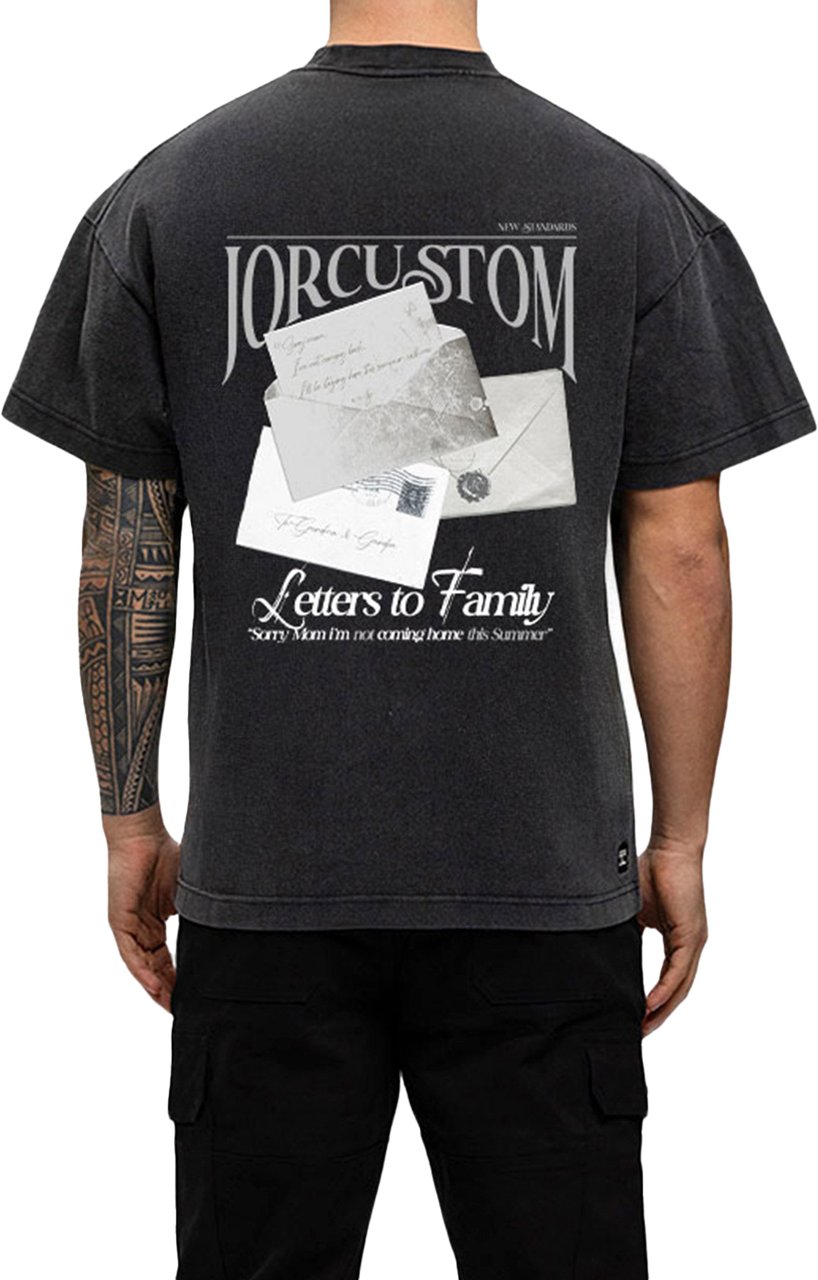 JORCUSTOM Letters Loose Fit T-Shirt AcidGrey Grijs