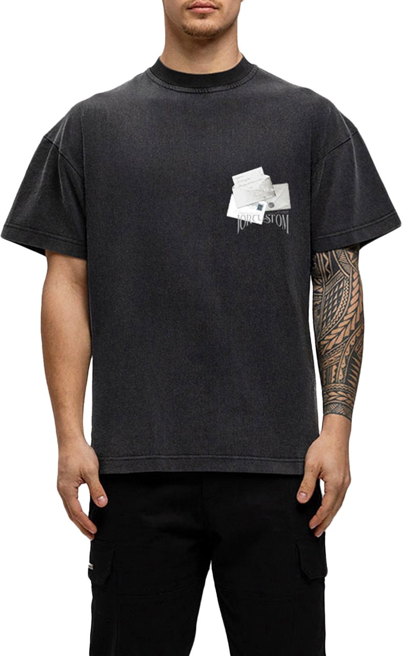 JORCUSTOM Letters Loose Fit T-Shirt AcidGrey Grijs